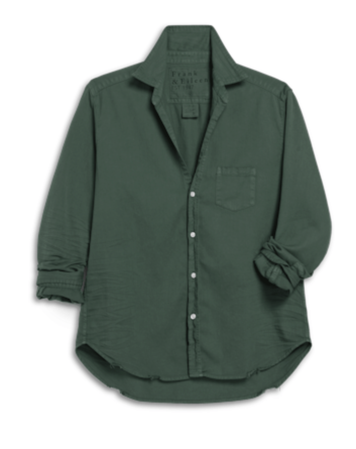 moss green dress shirt Lee | Mandarin Collar Button Blouse main image 0