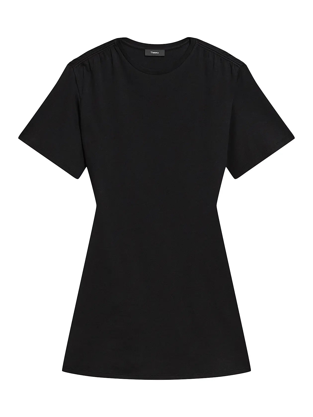 Gathered Shoulder T-shirt Dress Black