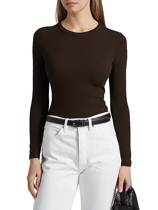 The L/S Rib Crew Coffee