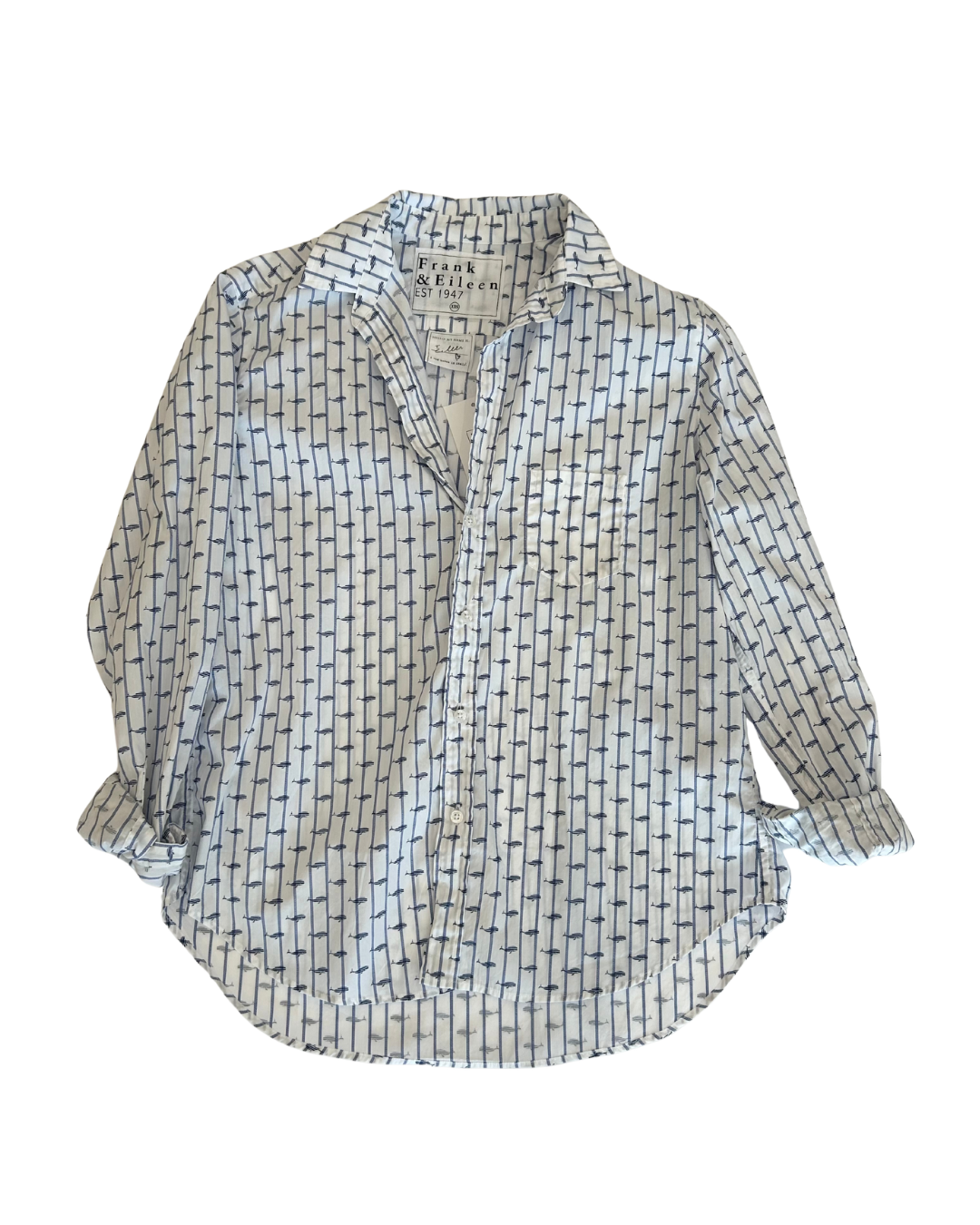 Eileen Relaxed Button-Up Shirt Stripe Whale