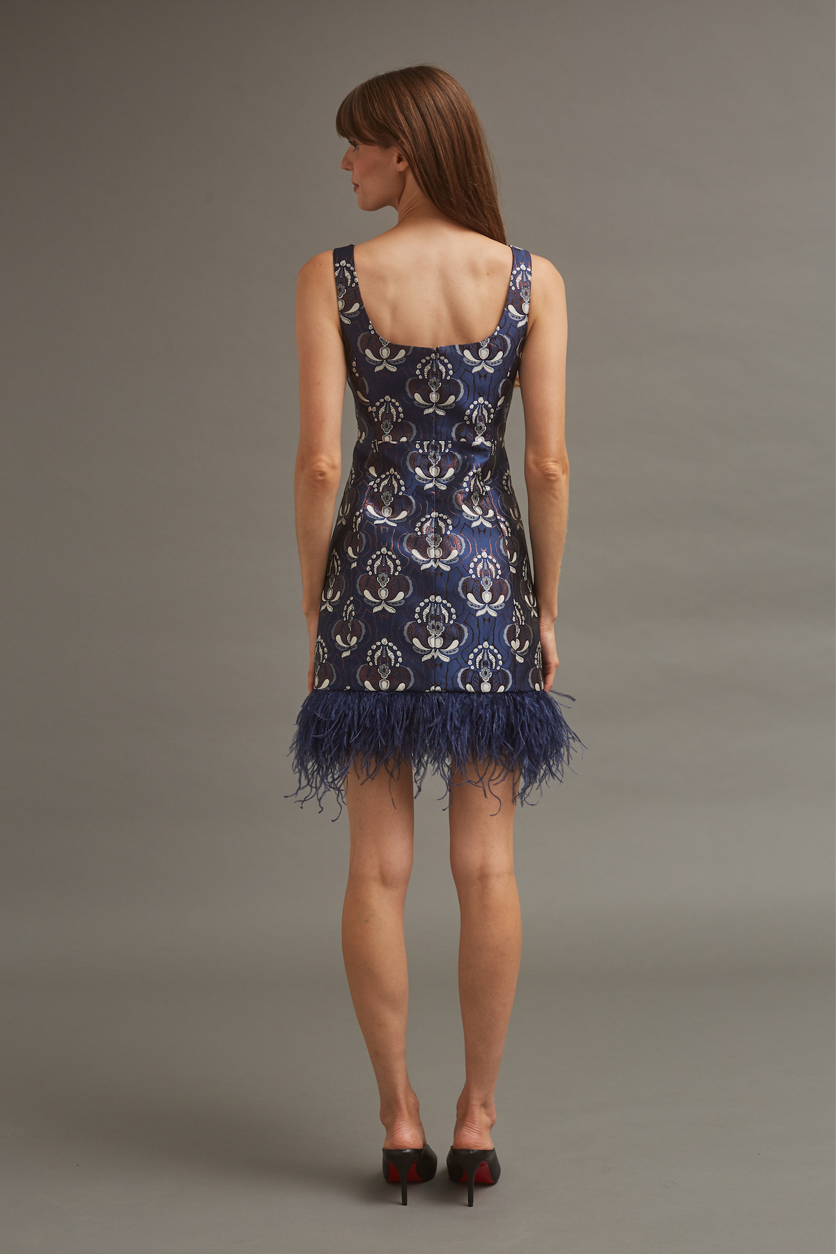 Carlie Mini Dress Vintage Deco Navy