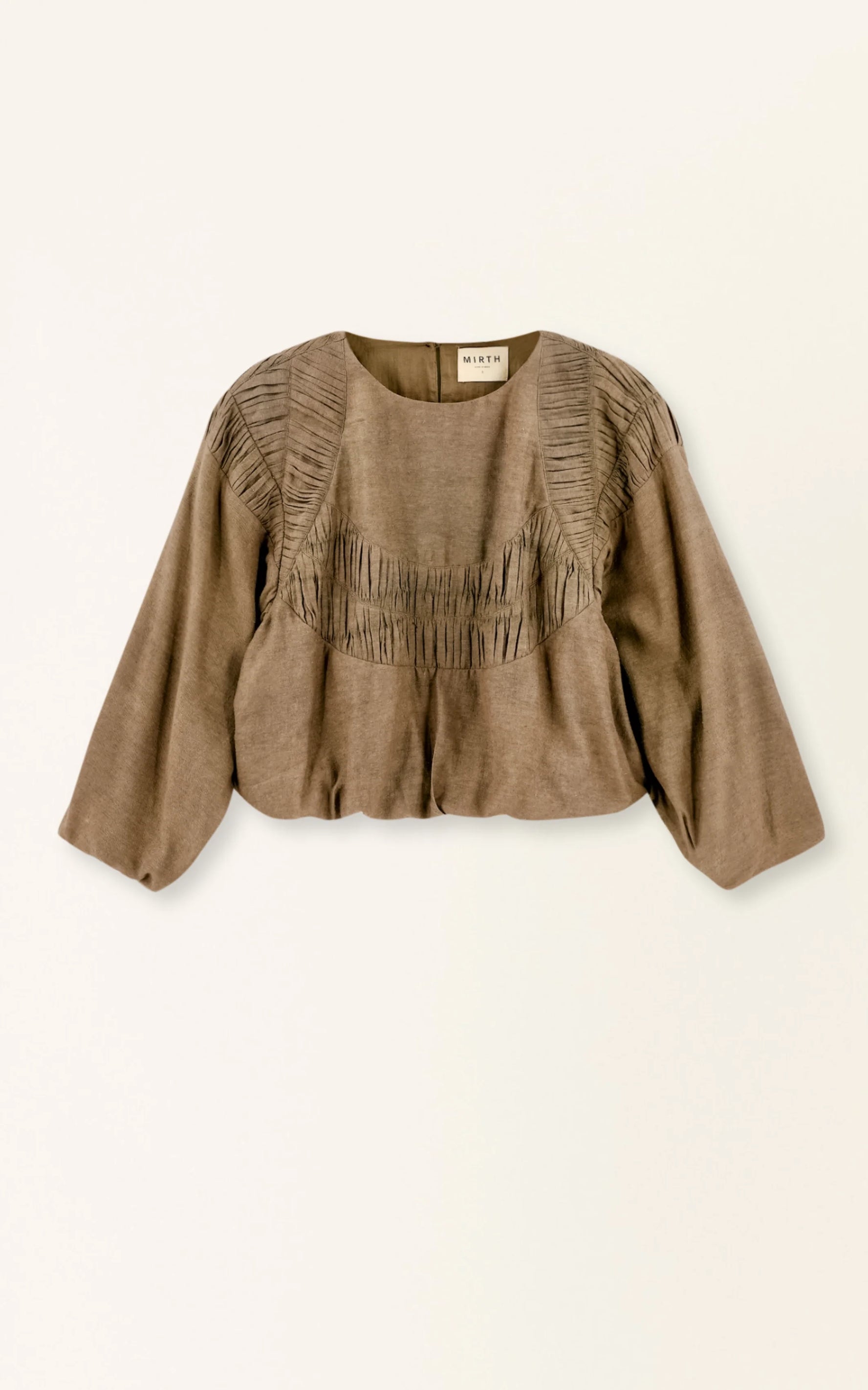 Andaman Ruched Blouse in Walnut