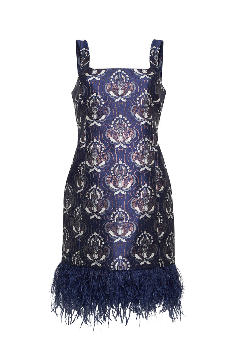 Carlie Mini Dress Vintage Deco Navy