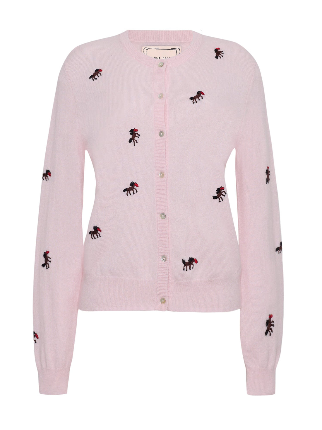 Motif Cashmere Cardigan Pale Pink