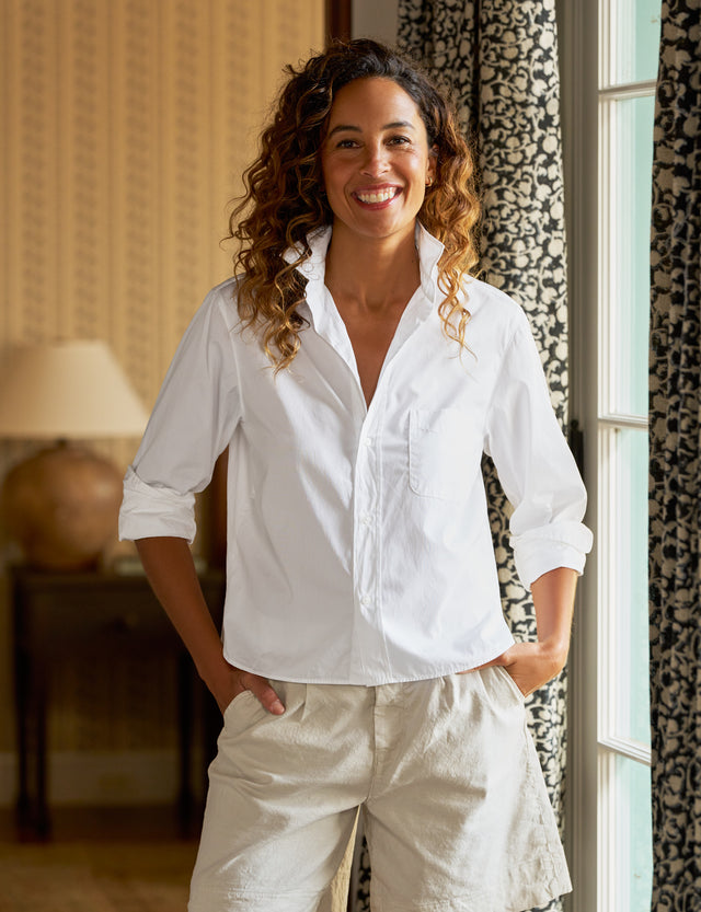 Silvio Untuckable Button Up Shirt White Superluxe