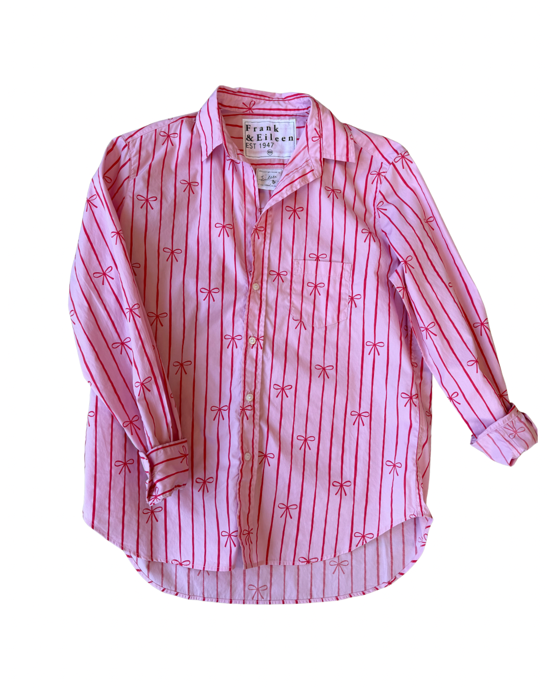 Eileen Relaxed Button-Up Shirt RDBW Red Bows