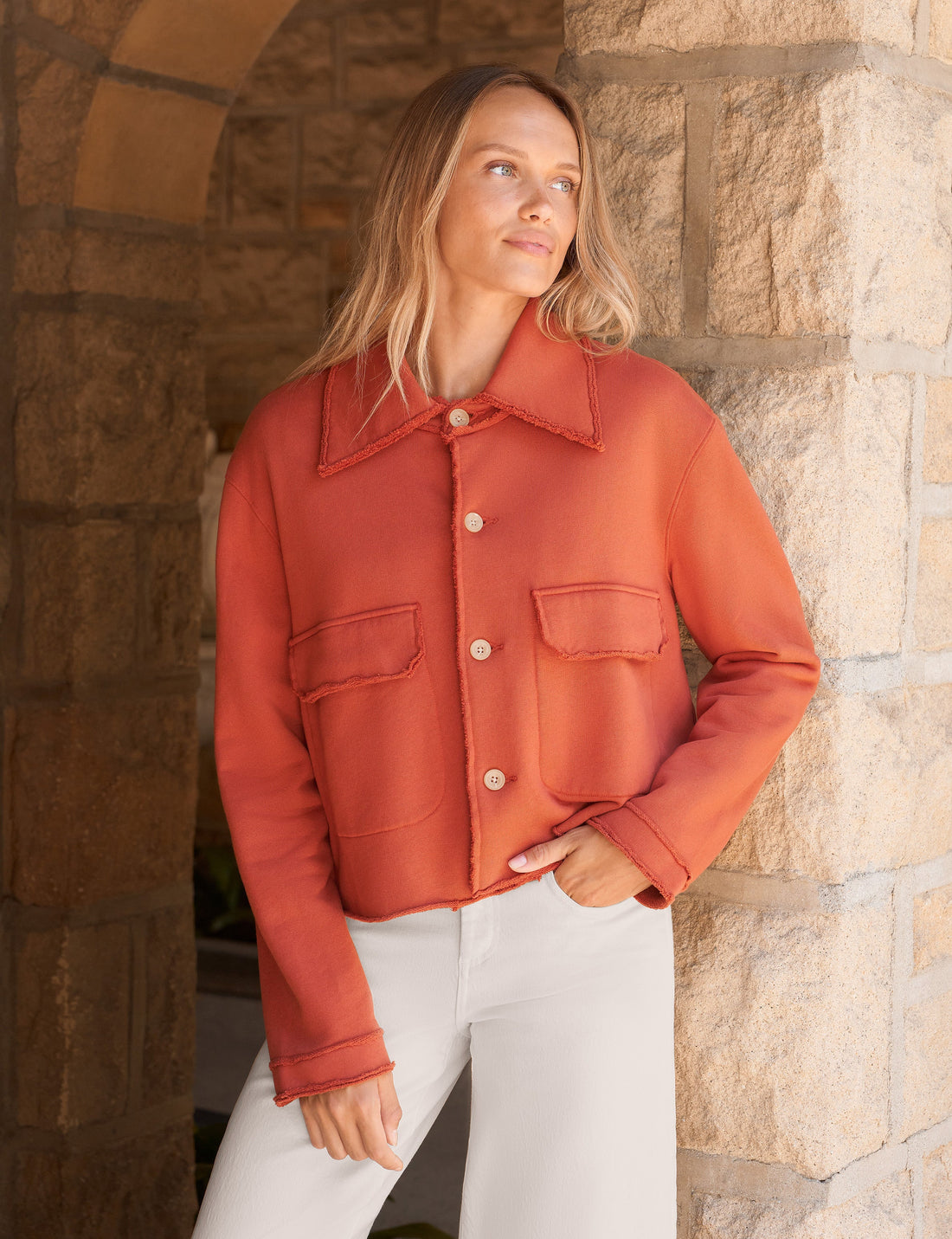 Rowan Button-Up Jacket Clay