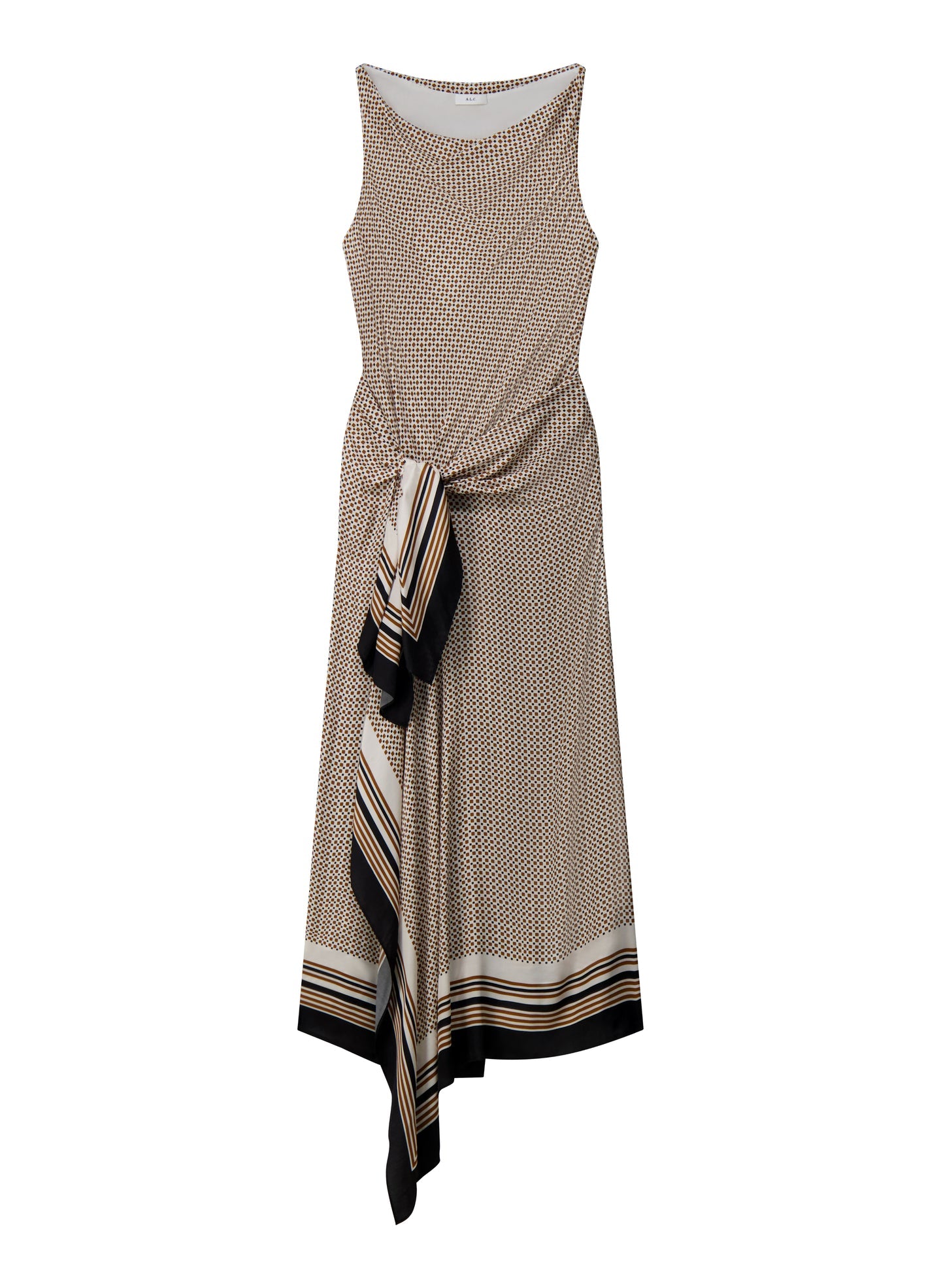 Aliana Dress Black/Caramel Dotted