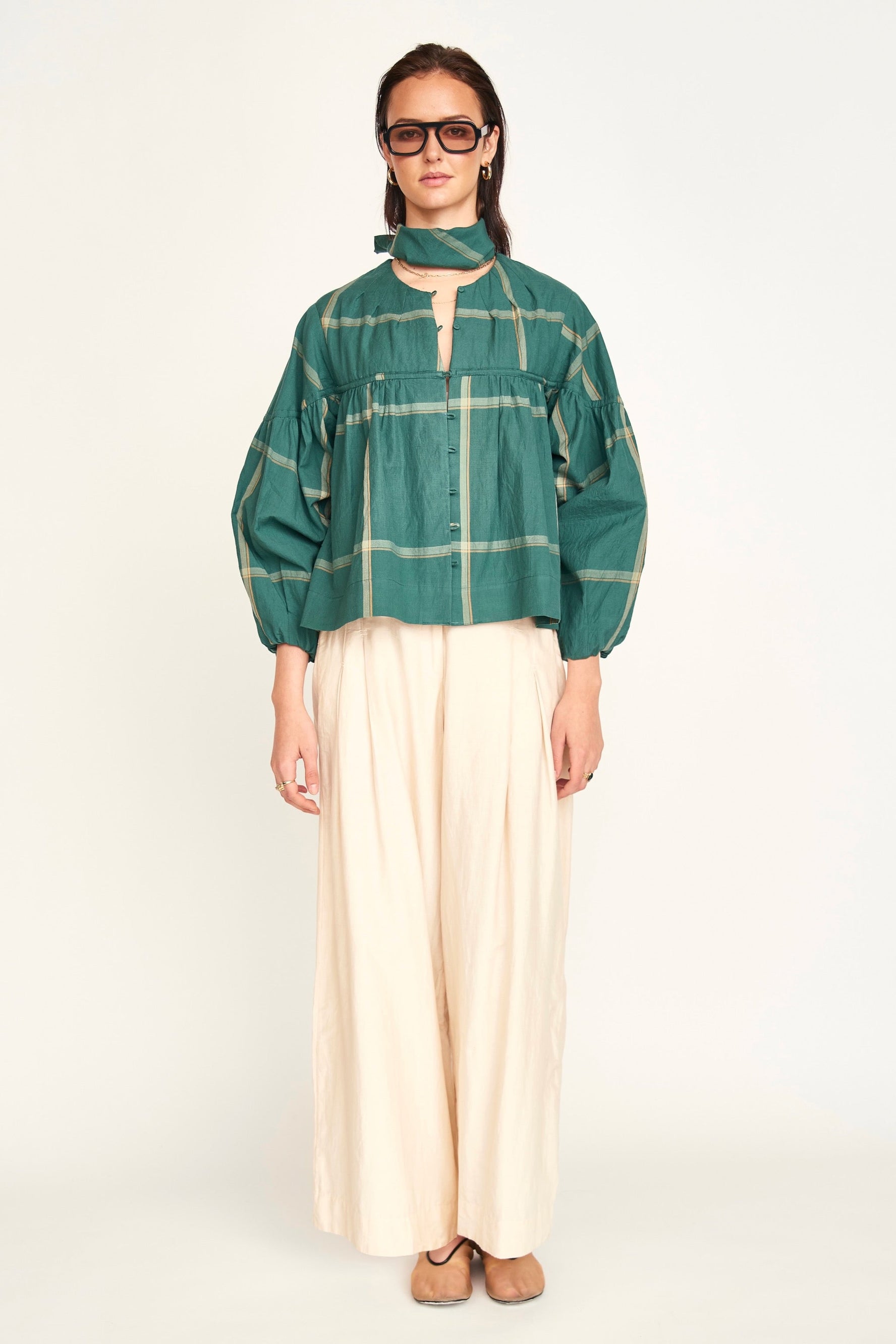 Silverton Blouse Mallard Plaid