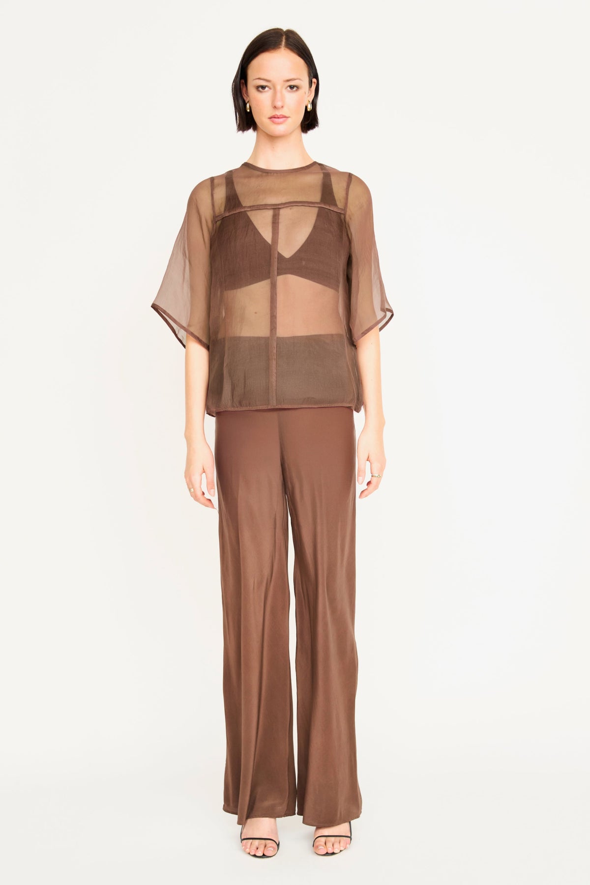 Organza Field Top In Cocoa