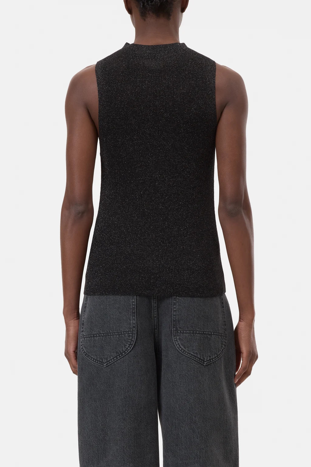 Sleeveless Top Lurex Black
