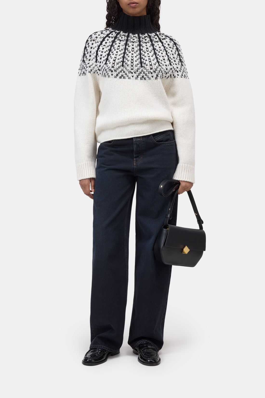 Two Tone Rolli Sweater Ivory
