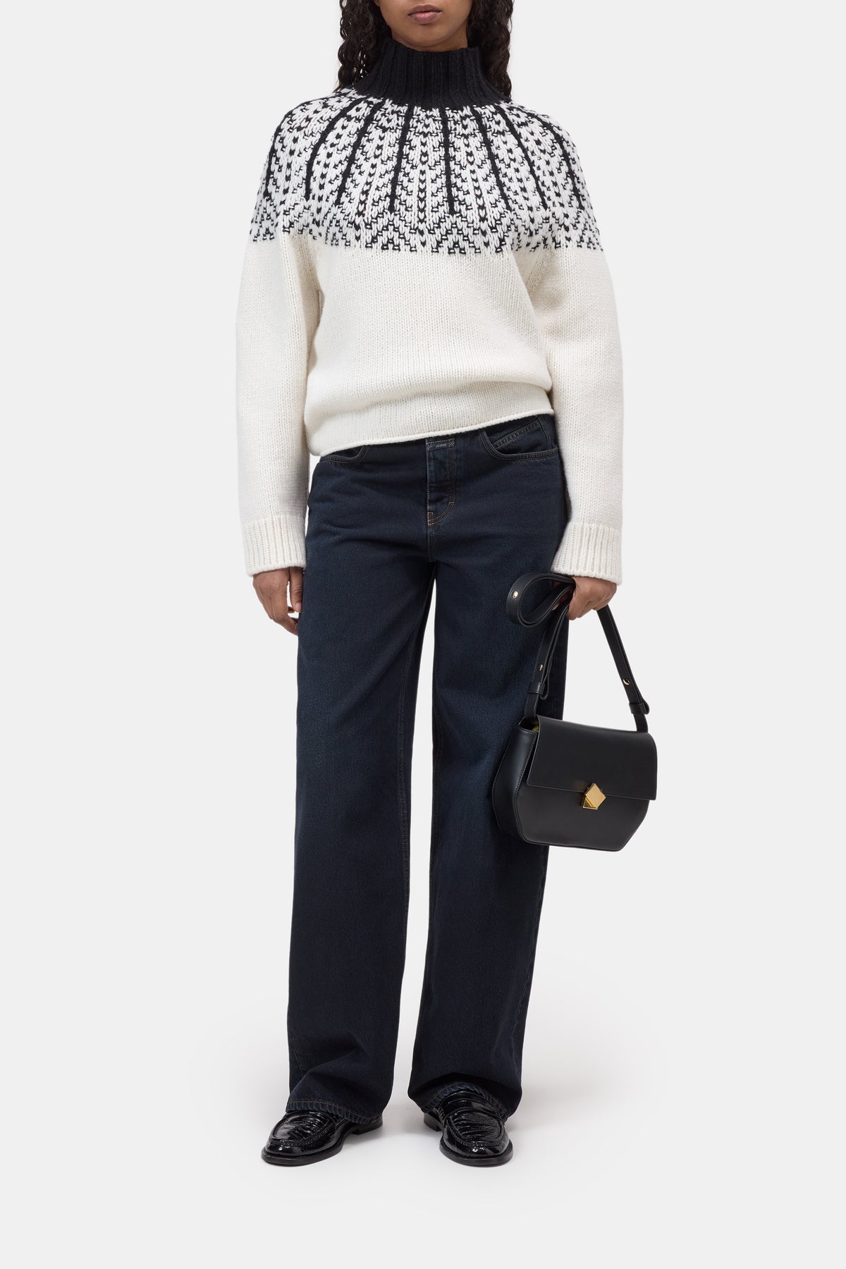 Two Tone Rolli Sweater Ivory