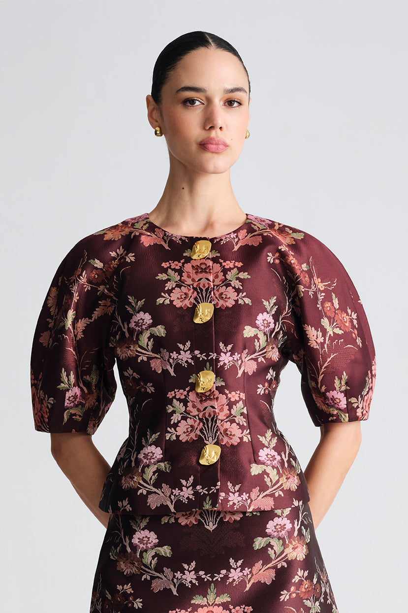 Fletcher Top Trellis Jacquard Maroon
