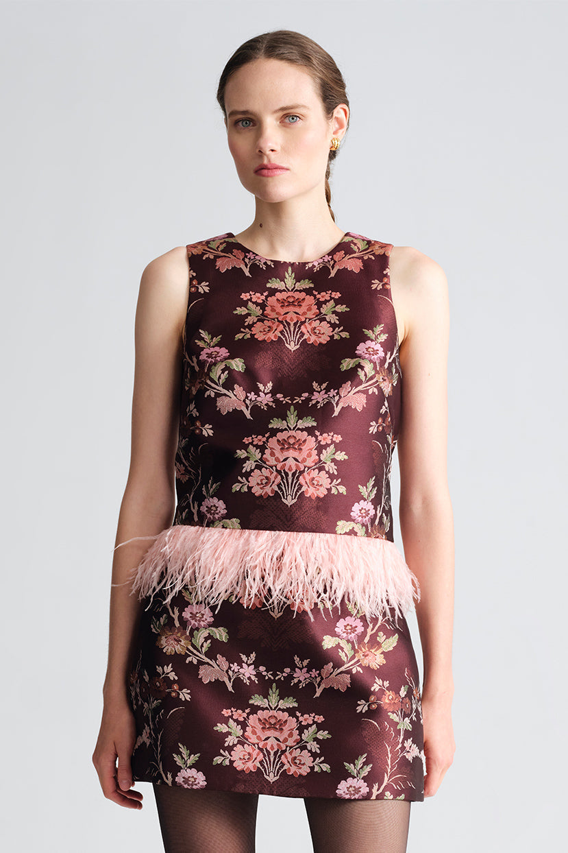 Belmond Top Trellis Jacquard Maroon