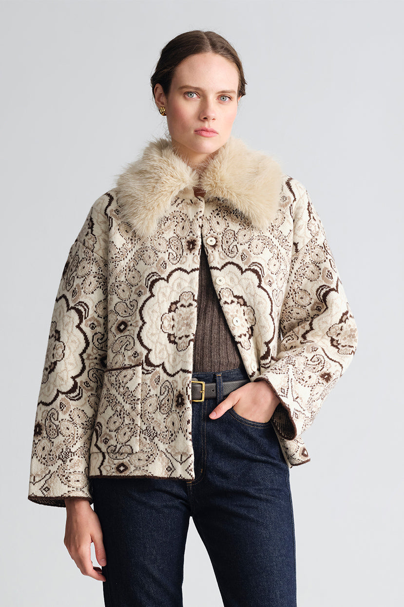 Lois Fur Coat Bandana Ivory