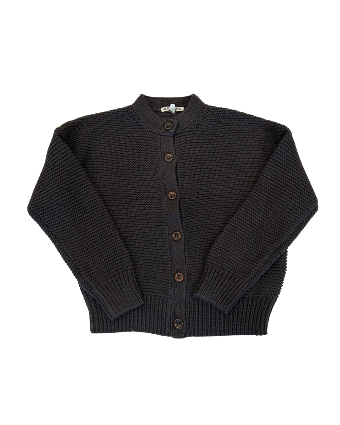 Billie Cardigan In Cotton Shadow Licorice