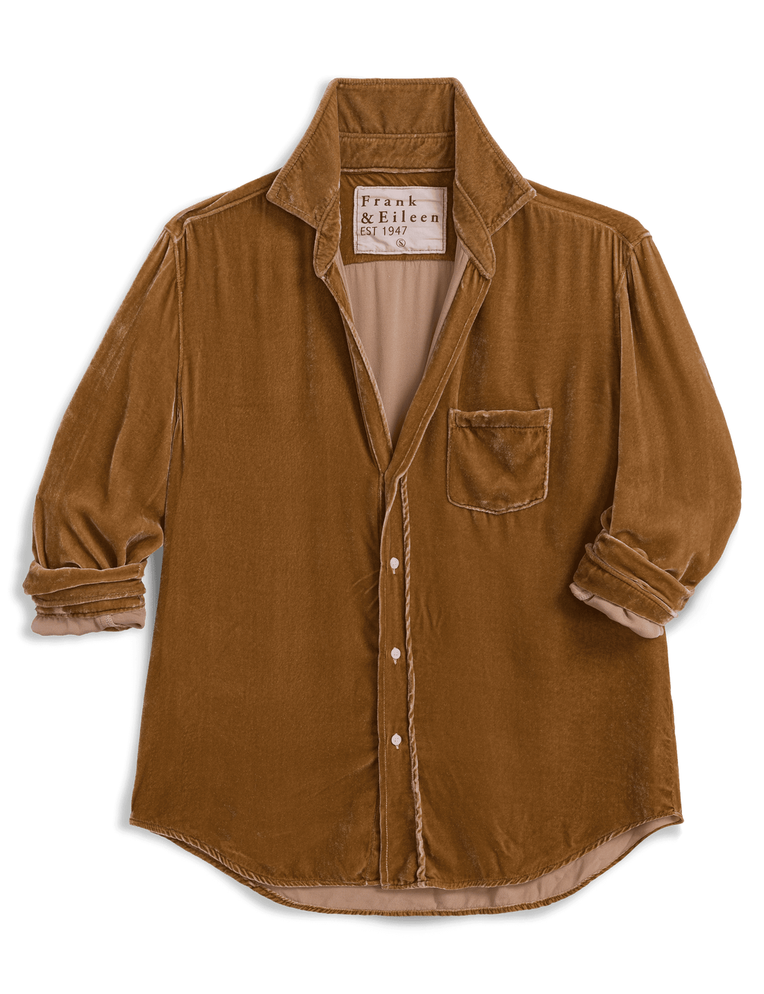 Eileen Relaxed Button-Up Shirt Gold Velvet