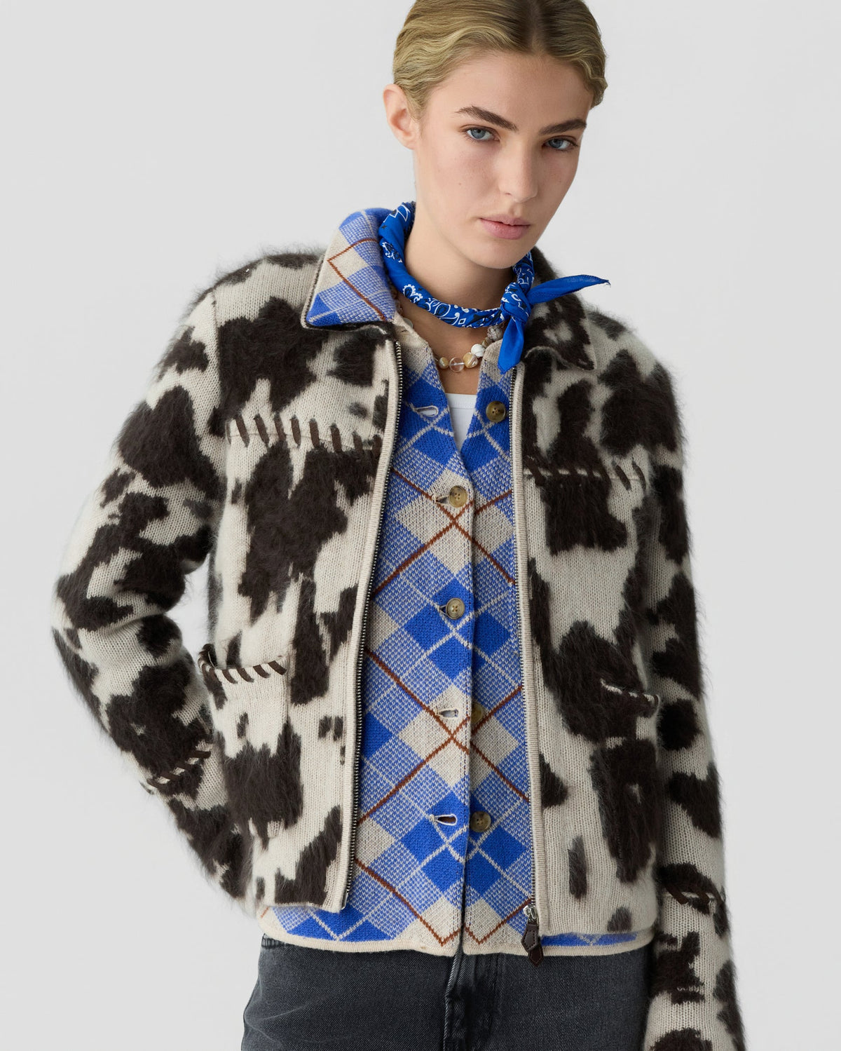 Grizzly Cowhide Jacket Oatmeal/Burnt Cocoa