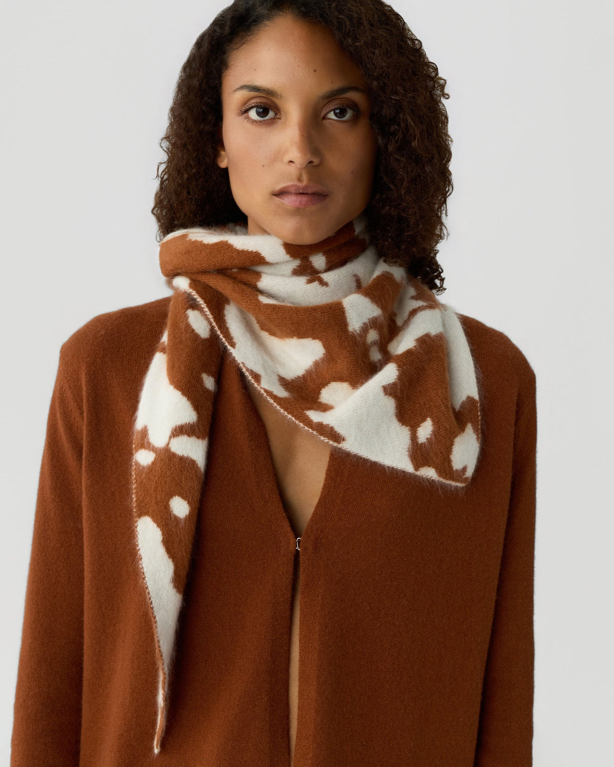 Grizzly Cowhide Wild Rag Cream/Burnt Sienna