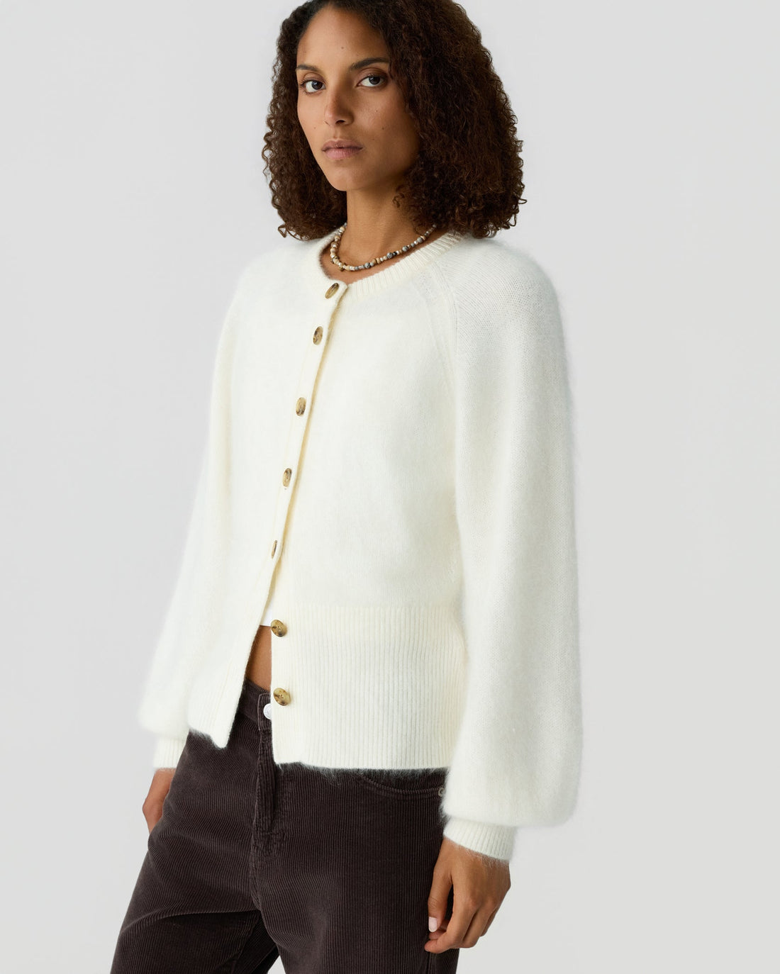 Grizzly Sculpted Cardigan Cream