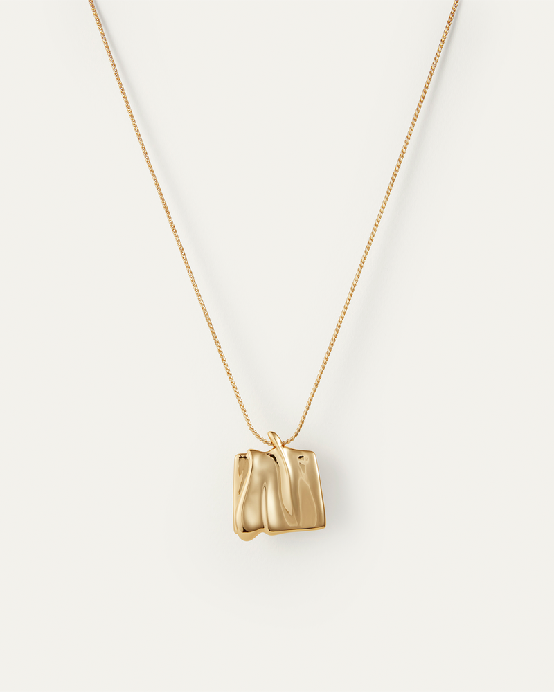 Sundra Pendant Necklace Large High Polish Gold