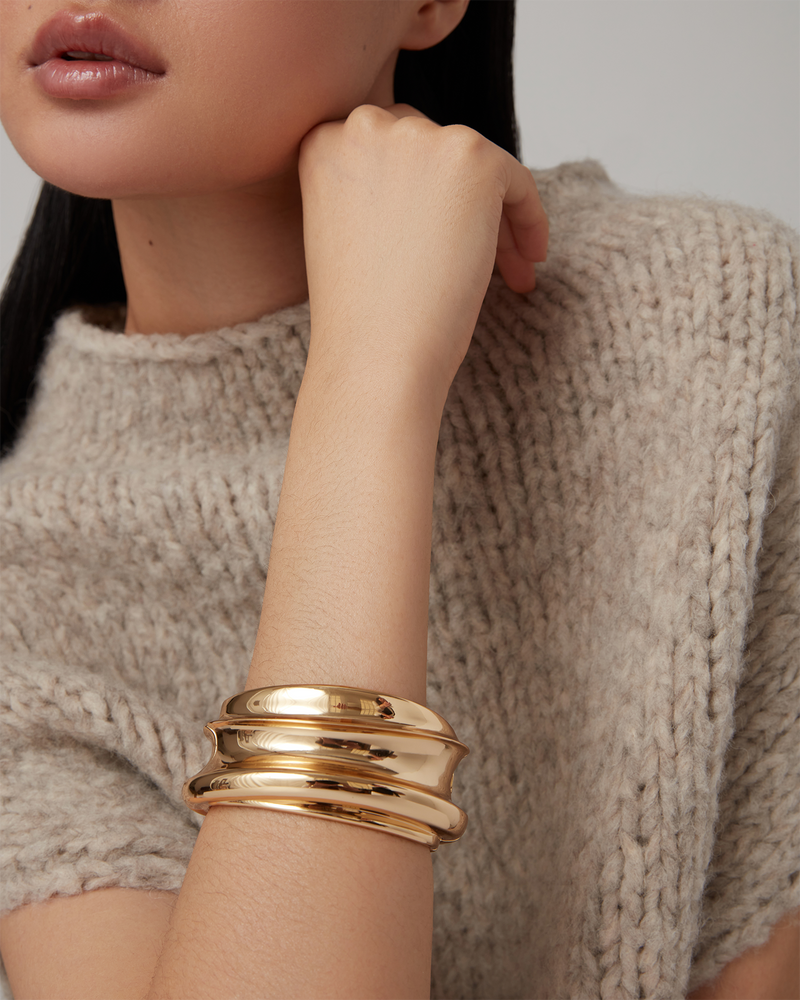 Lennon Mega Bangle High Polish Gold