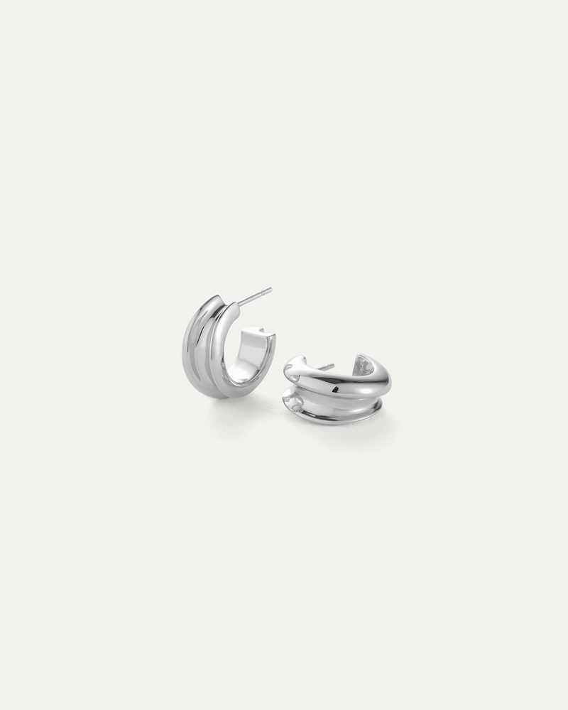 Mini Lennon Hoops High Polish Silver