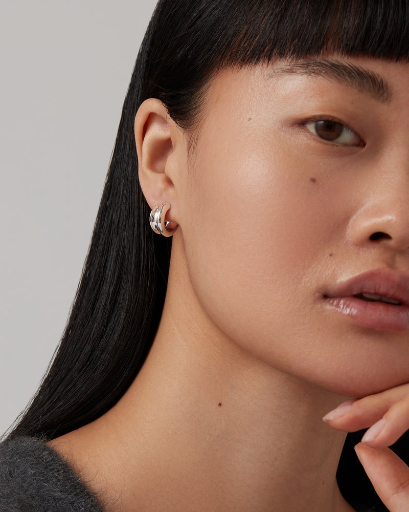 Mini Lennon Hoops High Polish Silver