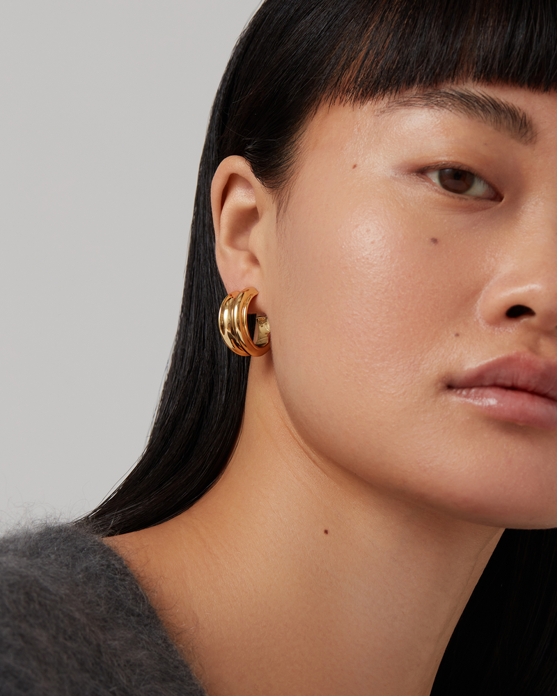 Lennon Hoops High Polish Gold