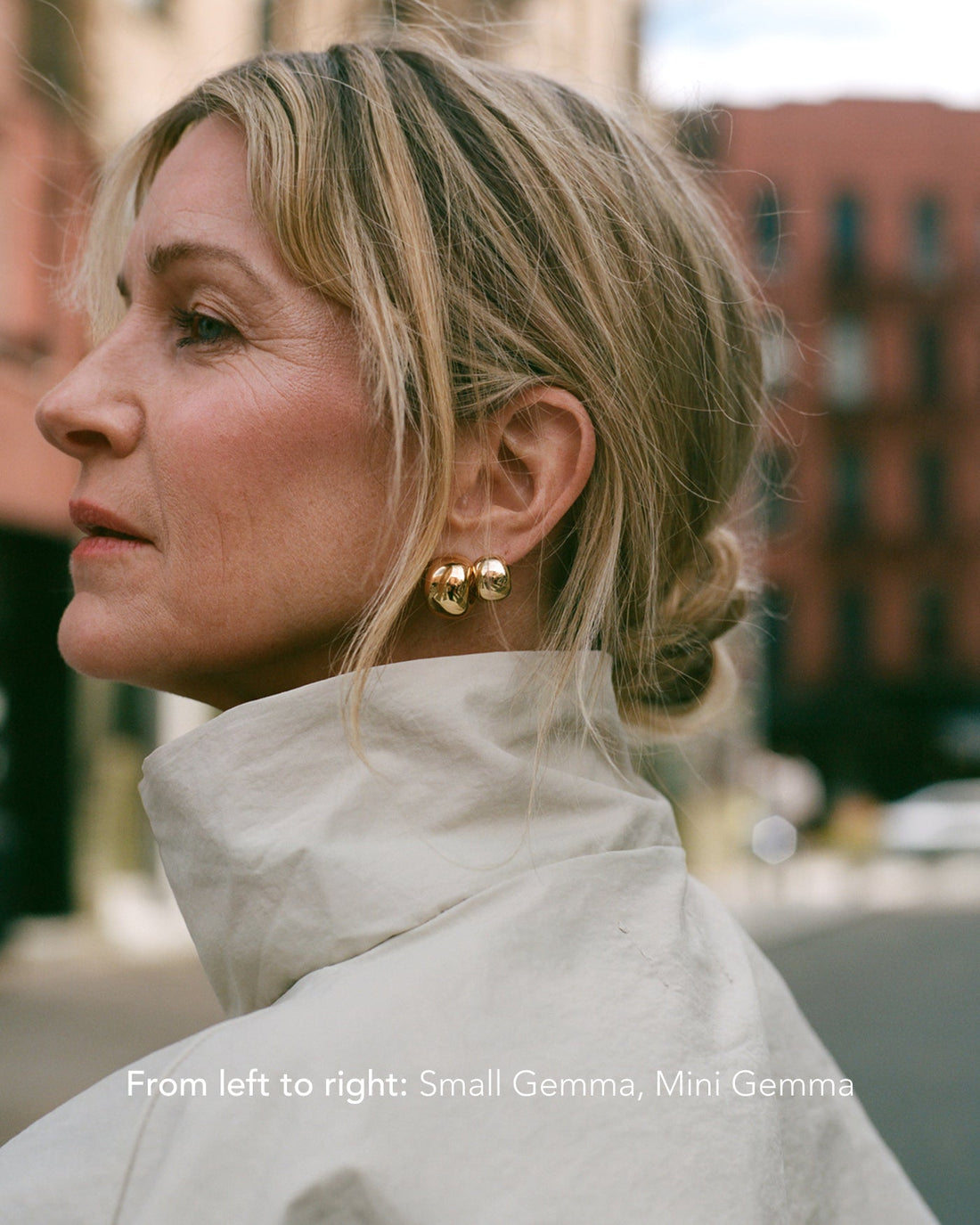 Mini Gemma Hoops Gold