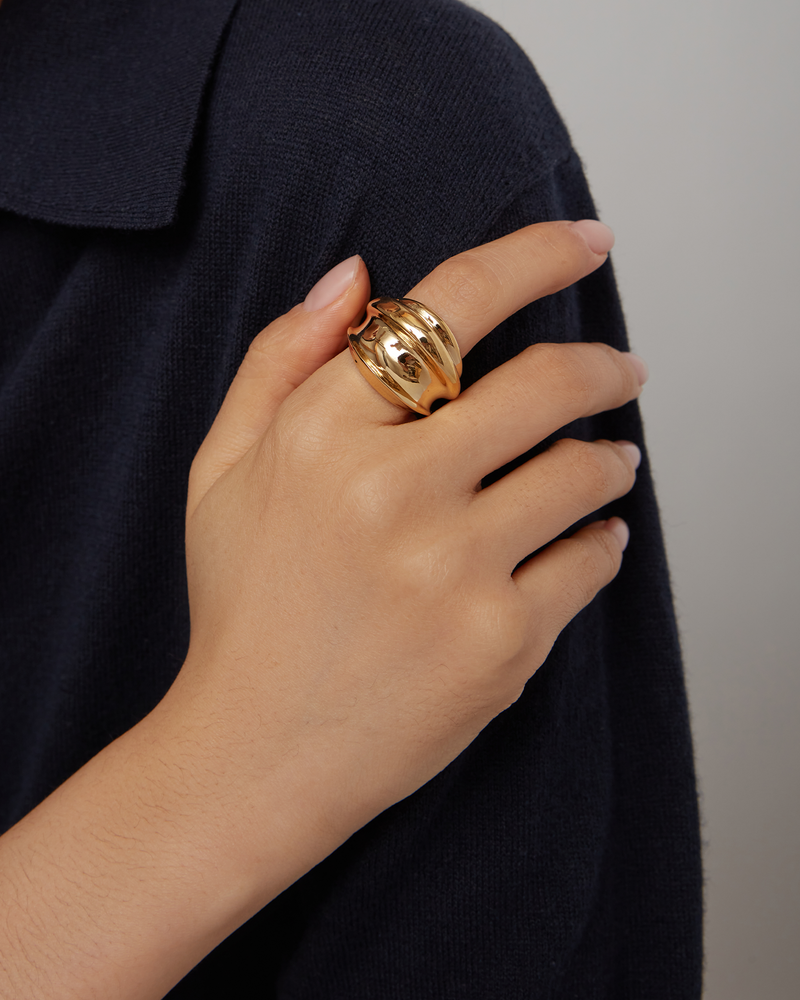 Leona Ring High Polish Gold