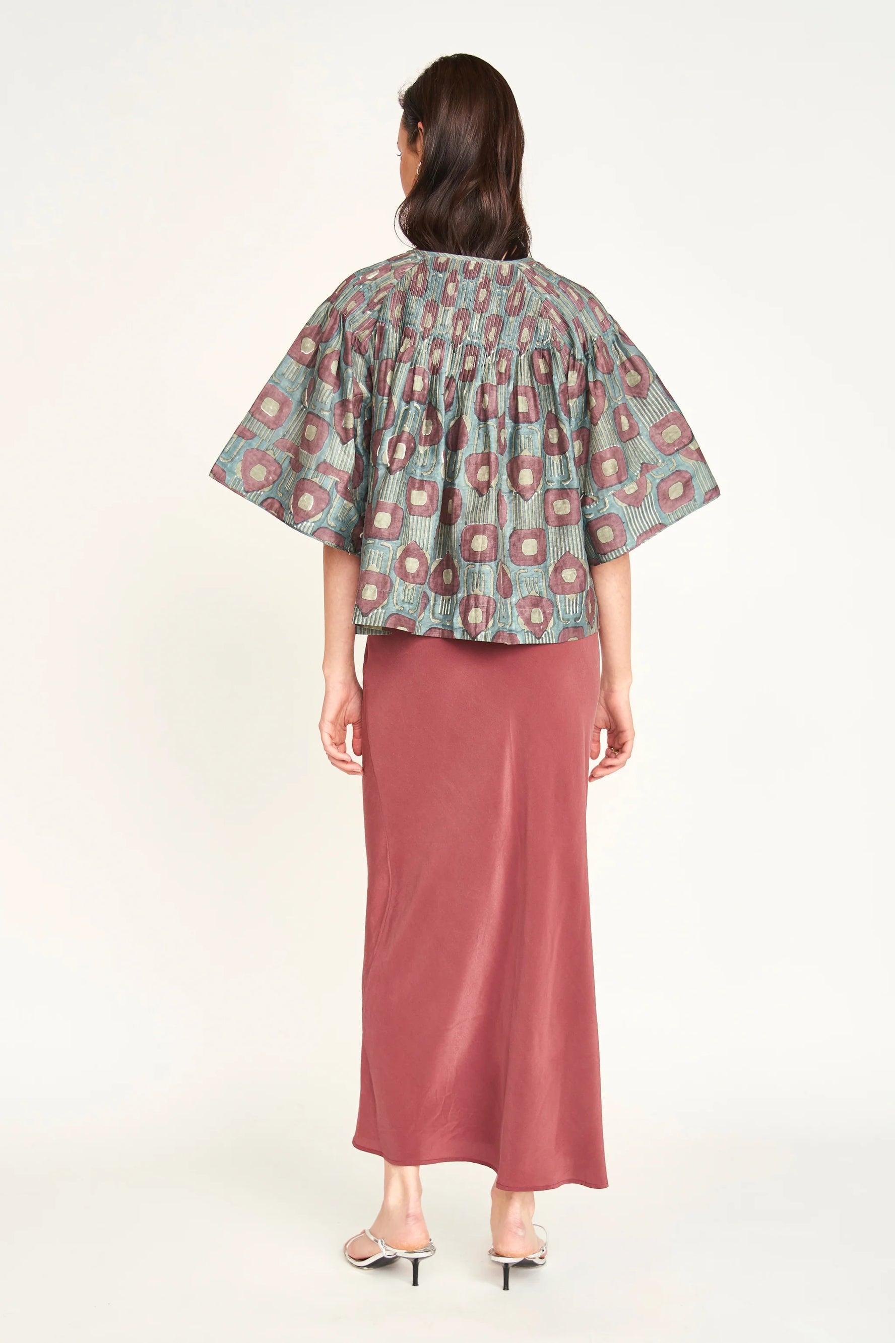 Kerala Blouse in Mallard Coeur