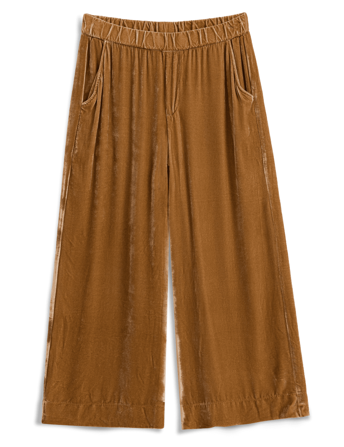Maisie Pull-On Crop Wide Leg Gold Velvet