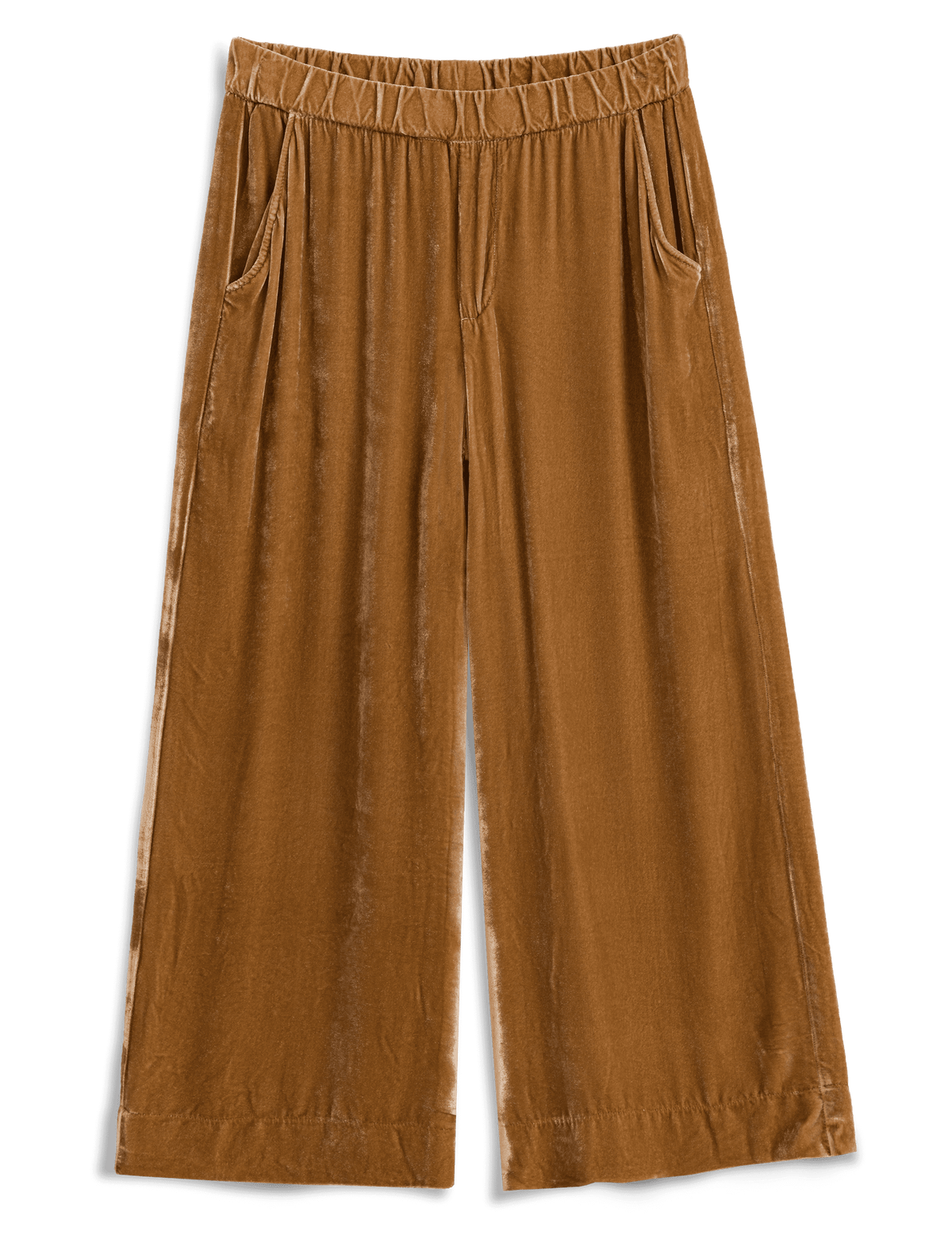 Maisie Pull-On Crop Wide Leg Gold Velvet