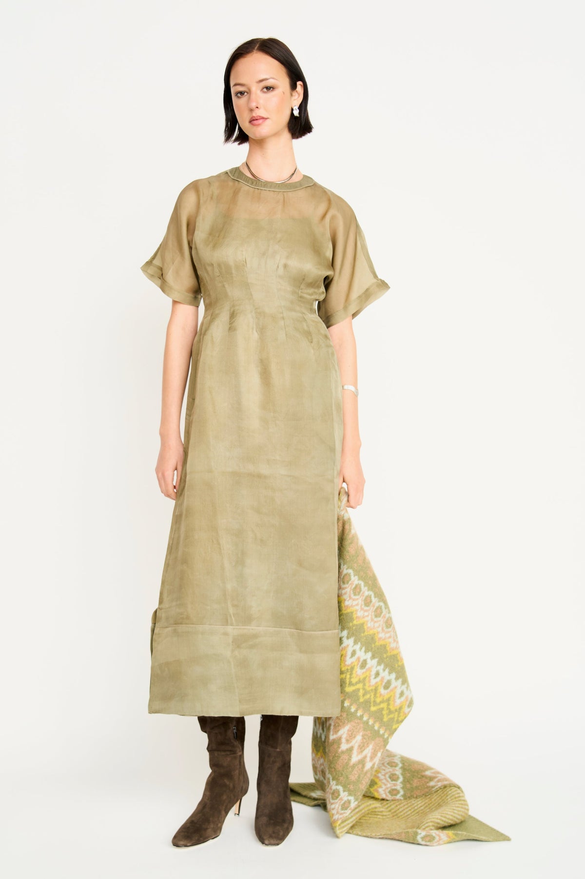 Wailea Organza Dress In Matcha