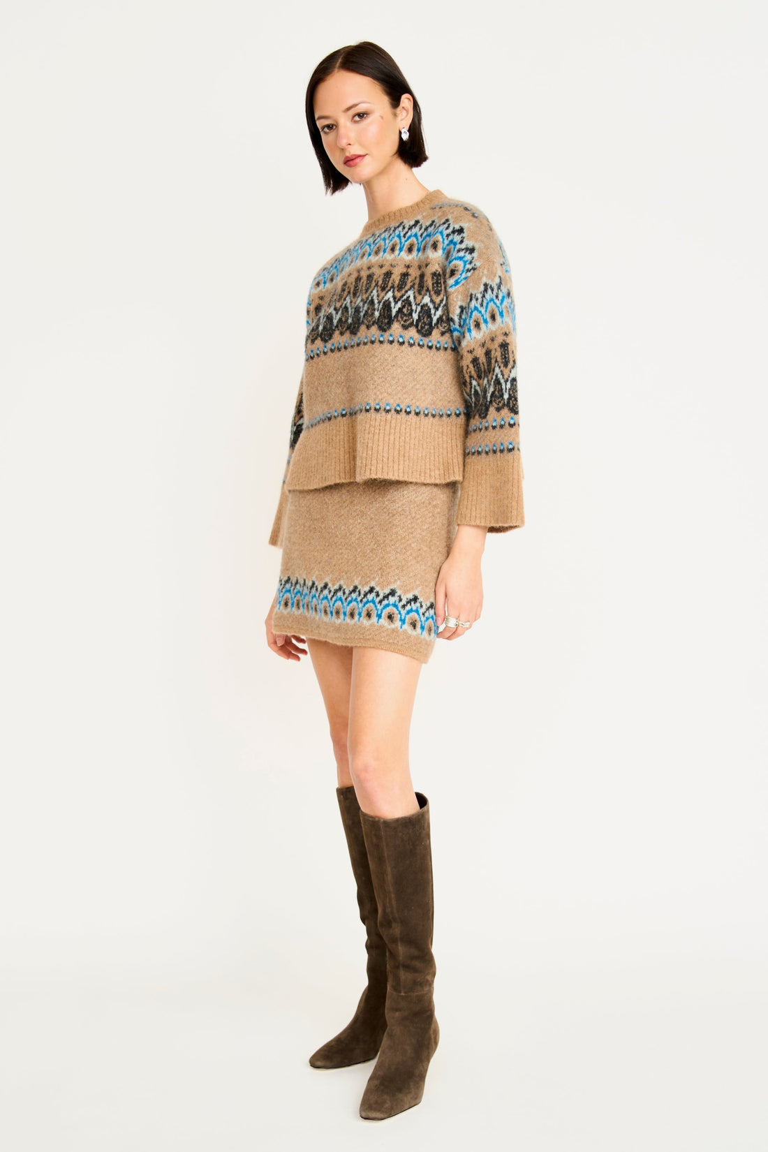 Salida Brushed Fairisle Sweater In Glacial