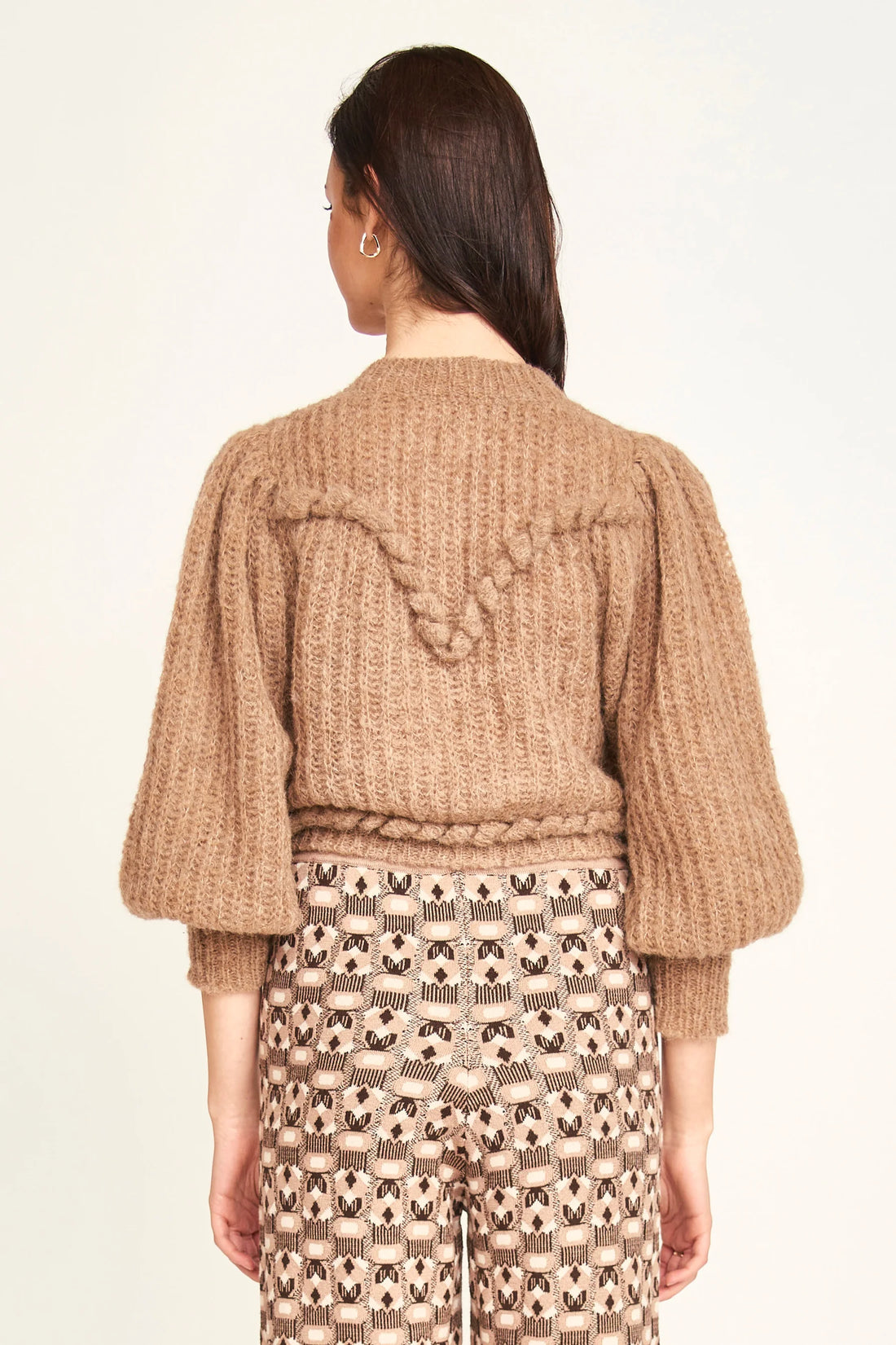 Moritz Embroidered Cardigan in Brownie