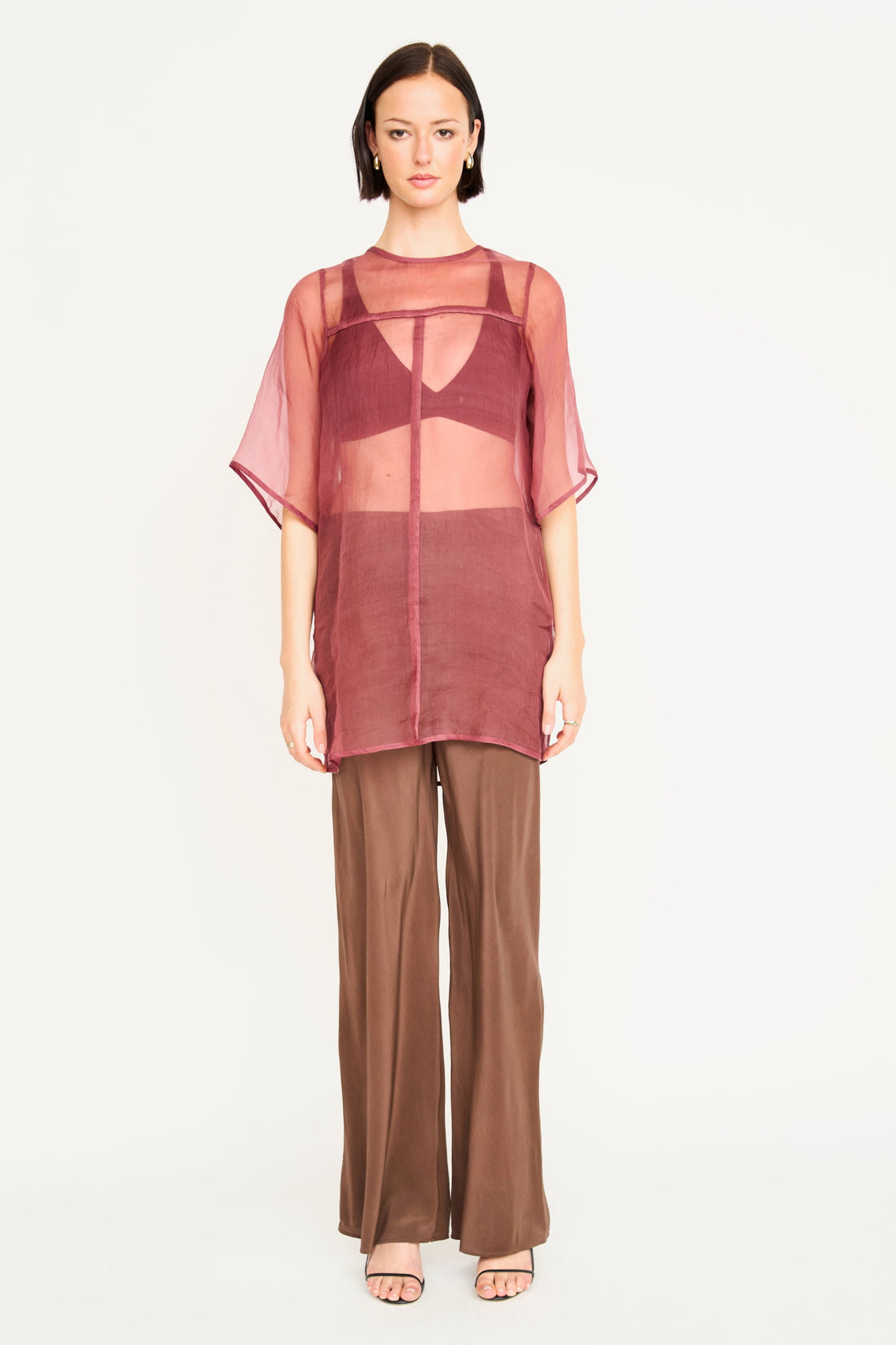 Cardiff Silk Pant in Cocoa