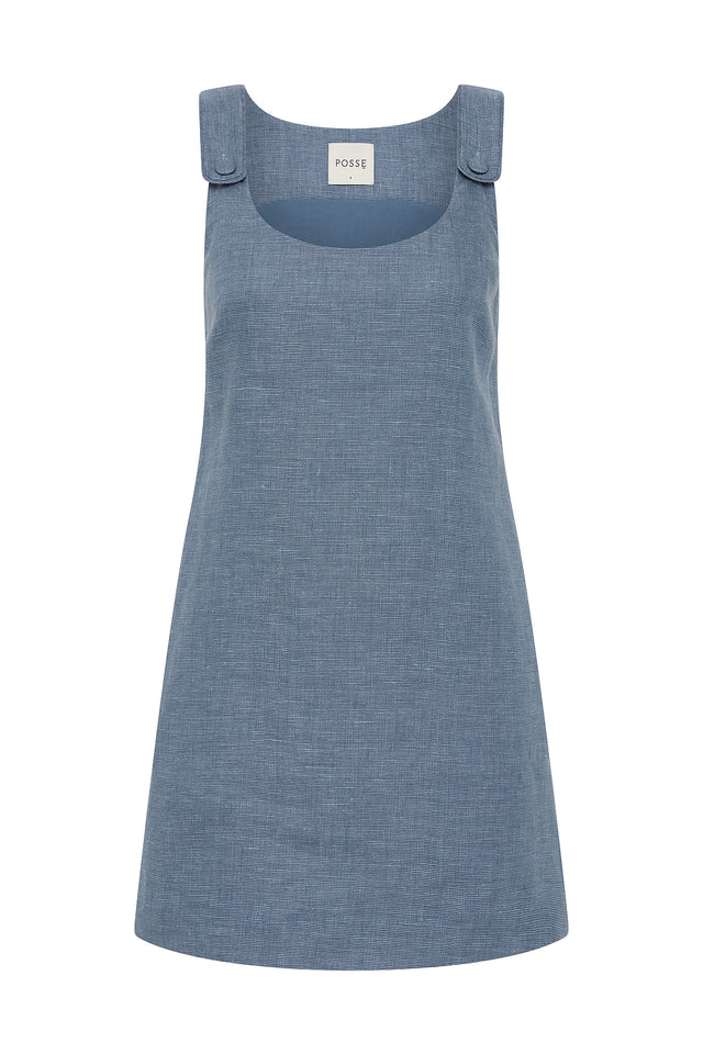 Thea Shift Dress Steel Blue