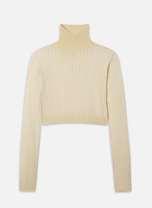 The Crop Fitted Turtleneck Butter