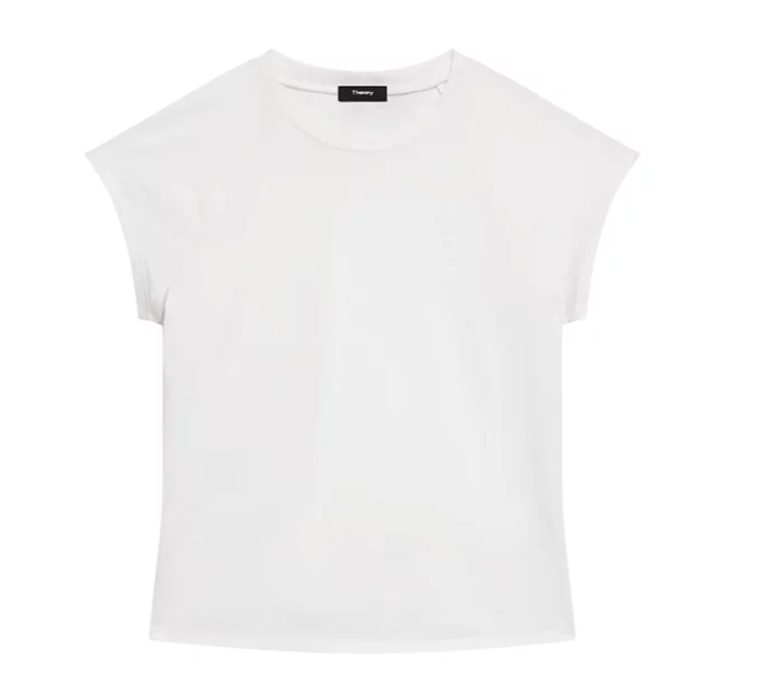 Raglan Cap Sleeve Tee White
