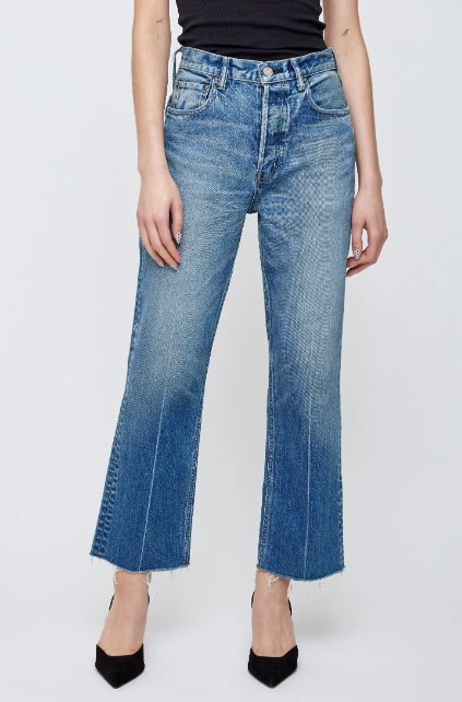 MV Farmington Wide Straight Crop Jean Blue