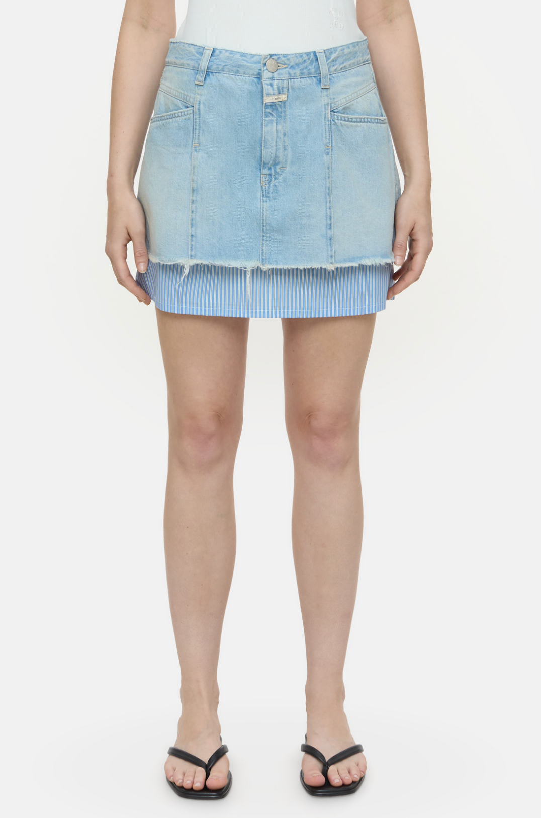 Denim Poplin Mini Skirt