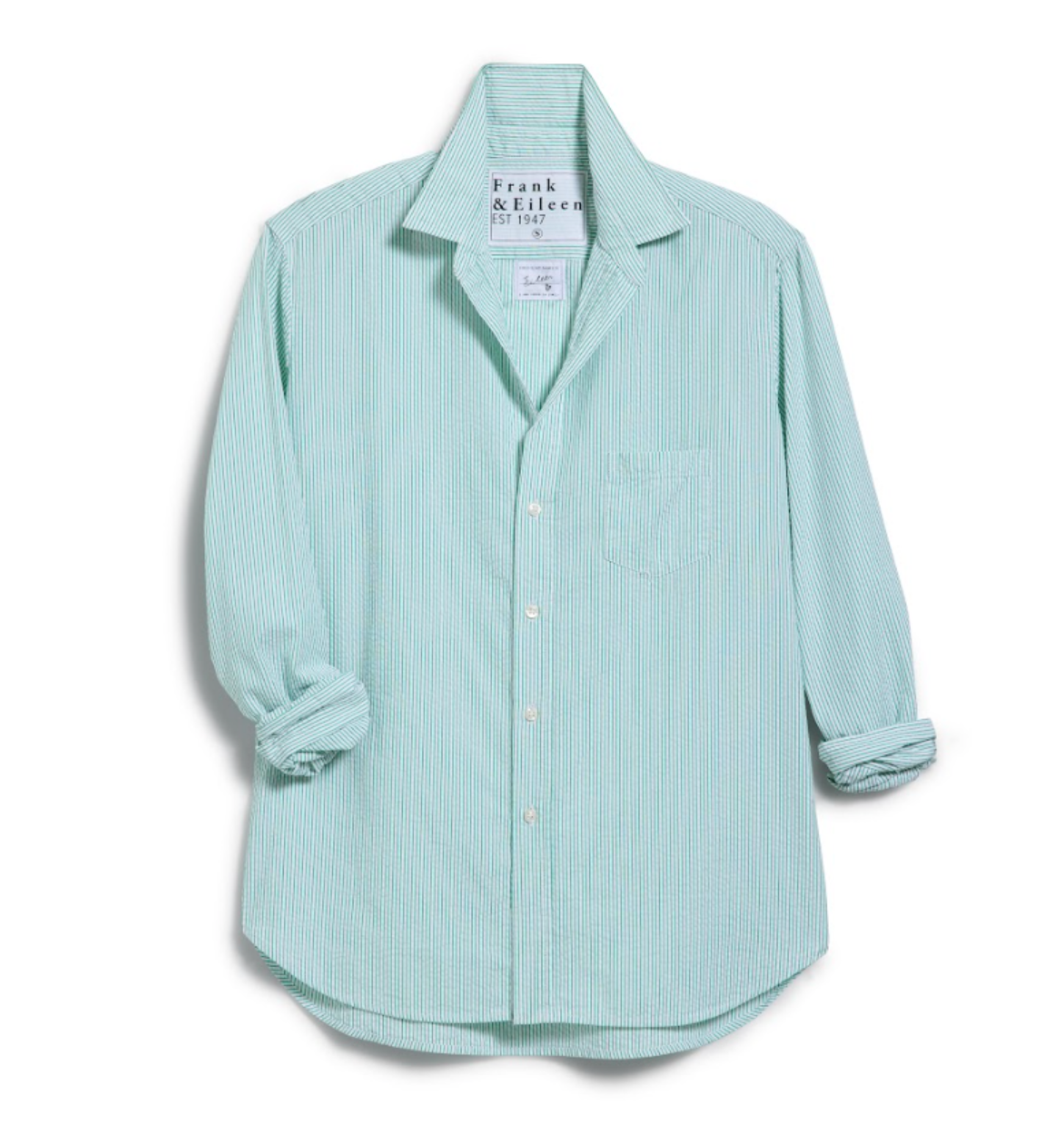 Eileen Relaxed Button-Up Shirt Grass Stripe