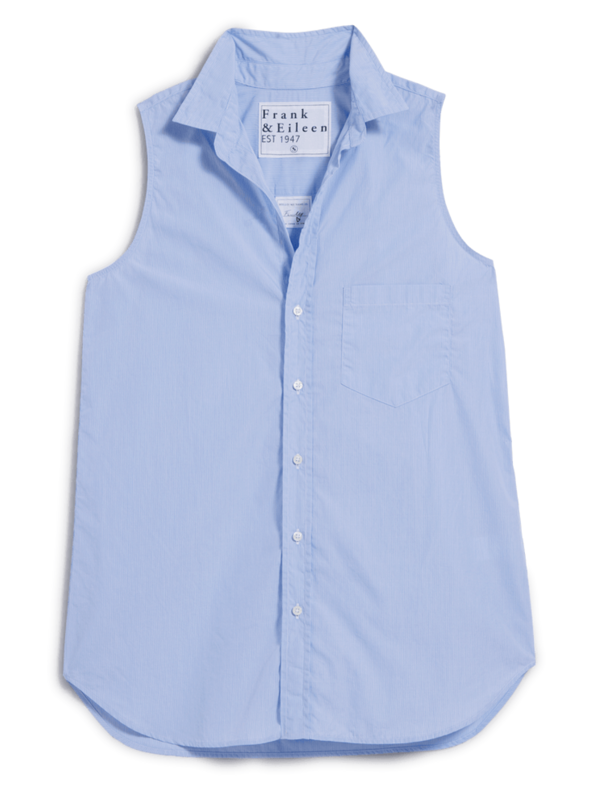 Finley Sleeveless Shirt Thin White Blue Stripe
