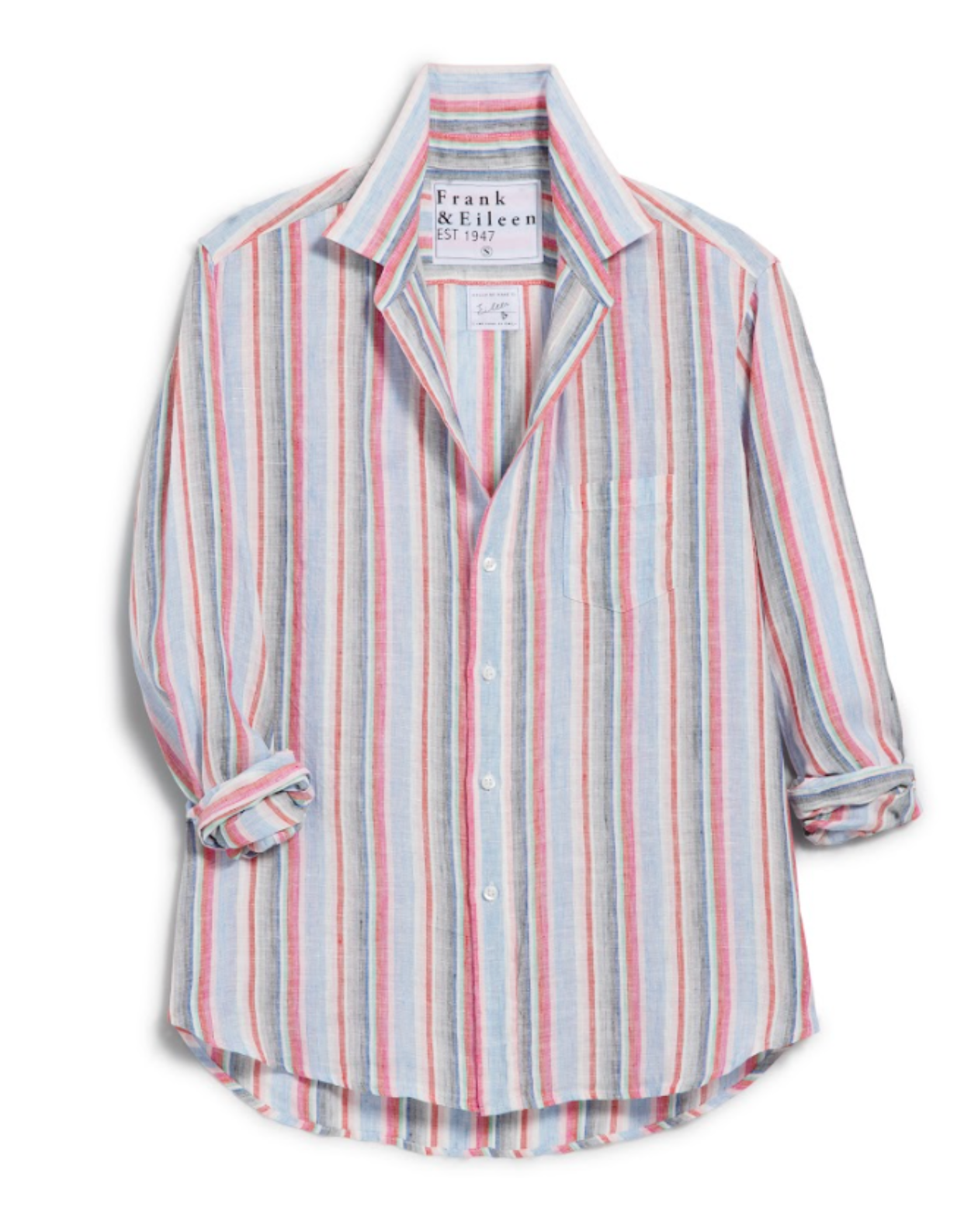 Eileen Relaxed Button-Up Shirt Multi Pink, Green Stripe