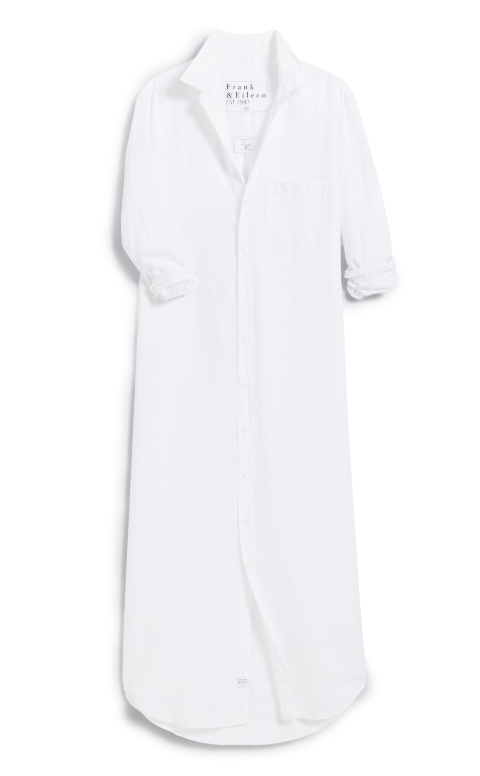 Rory Maxi Shirtdress White Linen