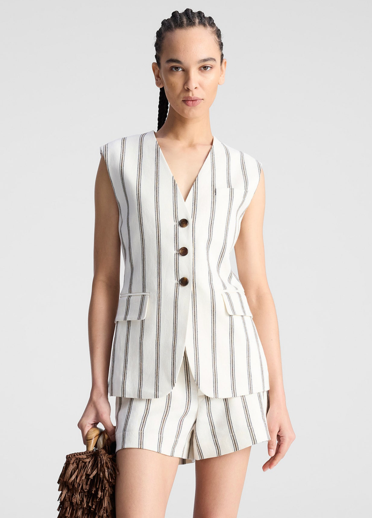 Noa Vest Cream Stripe
