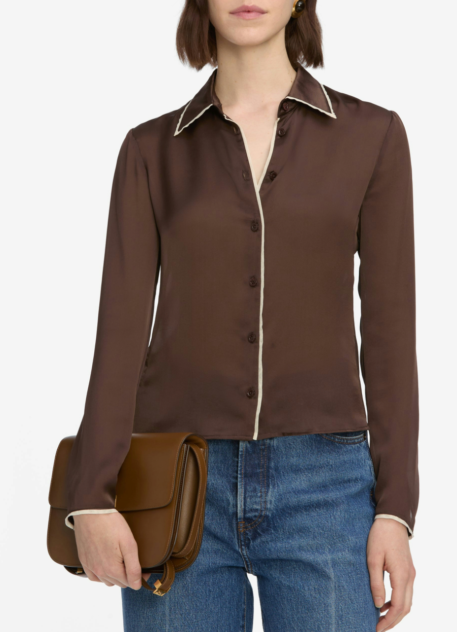 The Slim Essential Shirt Coffee